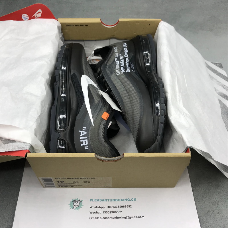 Authentic OFF-WHITE x Nike Air Max 97 Black GS
